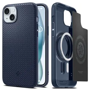 Mobile phone case Spigen Mag Armor cover for iPhone 15 Plus, TPU, fits 6.7" (17 cm) — Blue