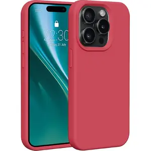 Силиконовый чехол Etteri для iPhone 15 Pro 6,1" — малиновый