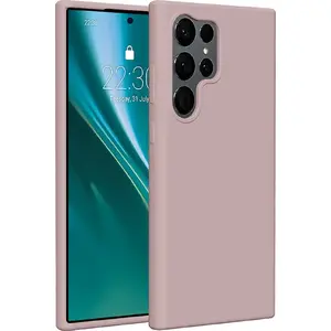 Силиконовый чехол Etteri для Samsung Galaxy S23 Ultra — светло-розовый защитный кейс