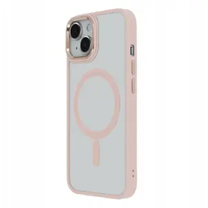 Protective phone case Tecto Shield Satin Elegant Mag for iPhone 15 Plus 6.7" — pink