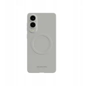Protective silicone case Amazingthing Minimal Air Case with magnetic ring for Samsung Galaxy S25 Edge — gray