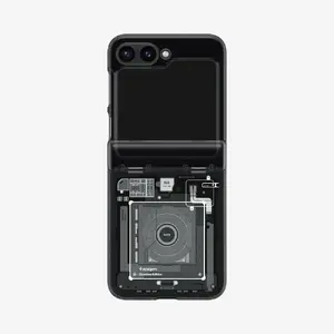 Чехол-крышка Spigen Ultra Hybrid Pro Zero One для Samsung Galaxy Z Flip 6 — PC+TPU, для экрана 6.7", черный/серый