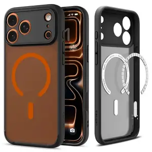 Чехол для мобильного телефона Spigen для Apple iPhone 17 Pro — cover, для экрана 16 см (6,3"), PC+TPU, черный/оранжевый