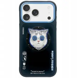 Vāciņš Nimmy MagSafe Cool Cat priekš iPhone 17 — melns un zils