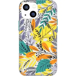 Aizsargmaciņš Tech21 EVO ART ar MagSafe iPhone 13, Green Leaf raksts