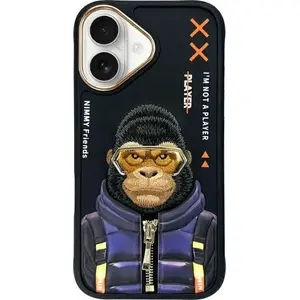 Phone case Metelli Nimmy for iPhone 16 6.1" black/black Cool&Cute 2.0 Monkey