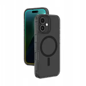 Silicone case Amazingthing Titan Pro Mag Case with magnetic ring for iPhone 16 — black