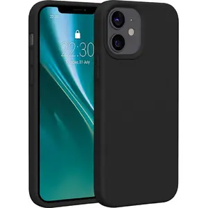 Силиконовый чехол Etteri для iPhone 12 / 12 Pro 6,1" — черный