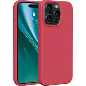 Силиконовый чехол Etteri для iPhone 15 Pro Max 6,7" — Etteri, малиновый