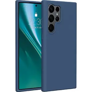 Silicone Case Etteri for Samsung Galaxy S23 Ultra, dark blue