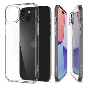 Mobile phone cover Spigen Airskin Hybrid for iPhone 15 Plus, transparent, PC+TPU, fits 6.7" (17 cm)