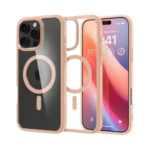Чехол-крышка Spigen Ultra Hybrid (MagFit) для iPhone 16 Pro Max — PC + TPU, Rose Titanium, для экрана 6,9"