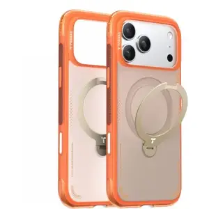 Aizmugurējais vāciņš Amazingthing TORRAS Ostand Spin Air priekš iPhone 17 Pro Max, savietojams ar MagSafe, horizon orange