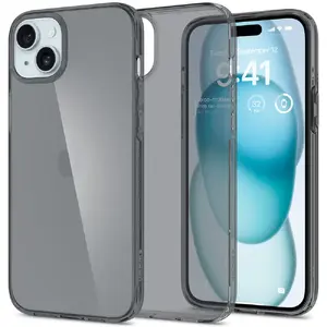 Phone case Spigen for iPhone 15 Crystal Flex, TPU cover, Grey, fits 6.1"