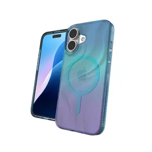 Protective Cover Zagg Milan Snap for Apple iPhone 16 — Graphene/Plastic, Fits 6.1" (Deep Aurora Blue/Purple)