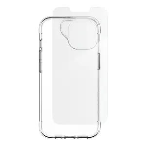 Clear protective cover bundle Zagg Luxe + Glass 360 for iPhone 16e / 14 / 13, 6.1", graphene + plastic