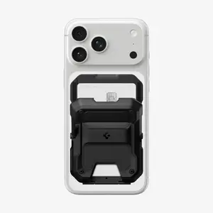 Kartes turētājs Spigen Tough Armor Pro (Mag Fit) MagSafe — melns TPU, saderīgs ar Apple MagSafe