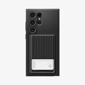 Spigen Liquid Slot Cover for Galaxy S24 Ultra — TPU case, 6.8" screen, black, 1 card pocket