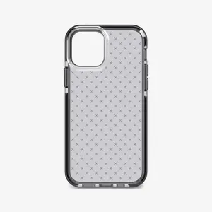 Aizsargapvalks Tech21 EvoCheck priekš iPhone 12 / iPhone 12 Pro, caurspīdīgi dūmakaini melns, 6.1" ekrānam