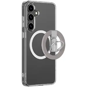 Aizmugurējais vāciņš Amazingthing Minimal Mag Case ar magnētisku gredzenu Samsung Galaxy S25+ — caurspīdīgs silikons