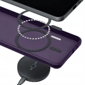 Protective MagCase for Samsung Galaxy S25 by 3MK — Smoke Purple, MagSafe-compatible magnetic case