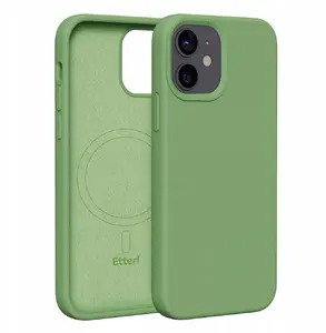 Phone case Etteri Silicone Mag for iPhone 12 / 12 Pro 6.1" light green