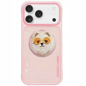 Чехол Nimmy MagSafe для iPhone 17 — Nimmy Glasses Cool Dog, розовый
