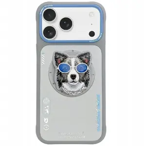 Maciņš Nimmy Nimmy Glasses Cool Dog MagSafe priekš iPhone 17, pelēks
