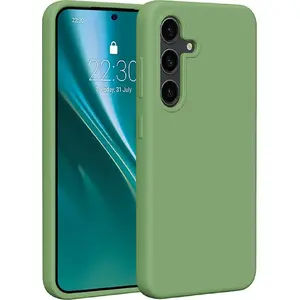 Силиконовый чехол Etteri для Samsung Galaxy S24, светло-зелёный