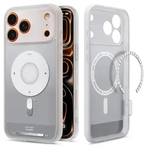 Чехол Spigen Ultra Hybrid (MagFit) для iPhone 17 Pro, PC+TPU, серебристый, для экрана 6,3"