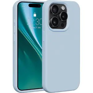 Silicone case Etteri for iPhone 15 Pro 6.1" light blue