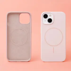 Silicone Thin Mag protective cover by Etteri for iPhone 12 / 12 Pro 6.1" — light pink