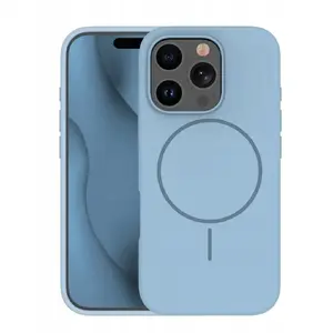 Smartphone case Etteri Silicone Thin Mag for iPhone 16 Plus 6.7" light blue