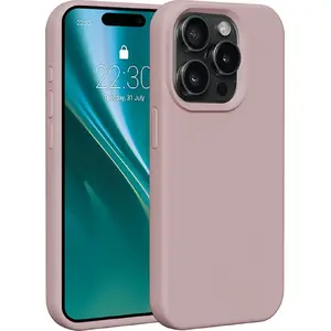 Силиконовый чехол Etteri для iPhone 15 Pro 6,1" — Etteri, светло-розовый