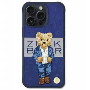 Zuck Bear protective case PARIS GENTLEMAN for iPhone 15 Pro Max, suit-style cover for 6.7"