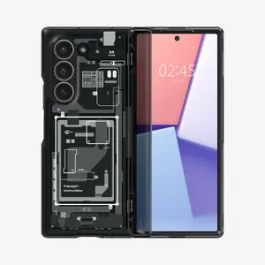 Vāks Spigen Ultra Hybrid Pro Zero One priekš Samsung Galaxy Z Fold 6 — PC+TPU, piemērots 7.6" ekrānam, melni/pelēks