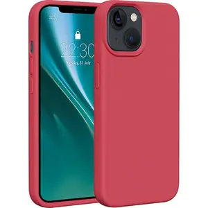 Silicone Case Etteri for iPhone 13 6.1" — raspberry color