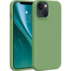 Silikona maciņš iPhone 13 6,1" Etteri — gaiši zaļš (mīksta aizsardzība)