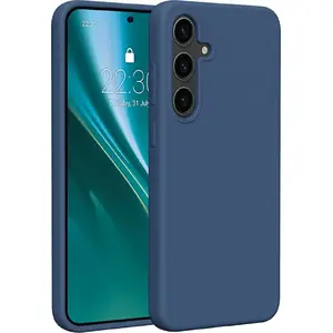 Силиконовый чехол Etteri для Samsung Galaxy S24 Plus — тёмно-синий