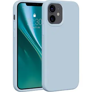 Силіконовый чехол Etteri для iPhone 12 / 12 Pro 6,1" — светло-голубой, мягкая защита