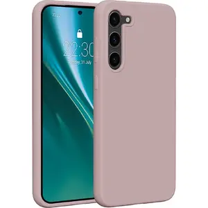 Силиконовый чехол Etteri для Samsung Galaxy S23 Plus — мягкая защитная накладка, светло-розовый