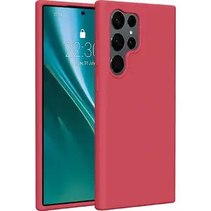Silicone Case Etteri for Samsung Galaxy S23 Ultra — raspberry color