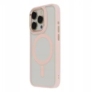 Protective phone case Tecto Shield Satin Elegant Mag for iPhone 15 Pro 6.1" pink