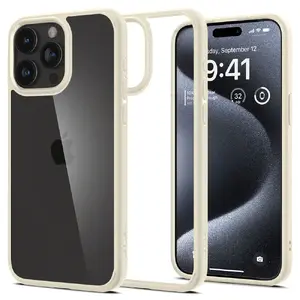Чехол для телефона Spigen ACS06712 Cover для iPhone 15 Pro, 6,1" экран, PC+TPU, бежевый