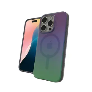 Защитный чехол-накладка Zagg Milan для Apple iPhone 16 Pro — графен/пластик, для экрана 6,3", зелёно-фиолетовый