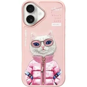 Protective smartphone case Scool for iPhone 16 6.1" — pink Cool&Cute 2.0 Cat