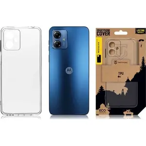 Tactical TPU protective cover for Motorola G14 — transparent, standard fit