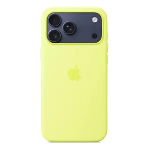 Силиконовый чехол с MagSafe для Apple iPhone 17 Pro Max — жёлтый, микрофибра, подходит для 6,9"