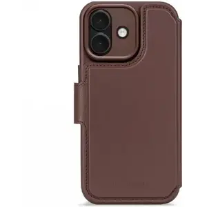 Кожаный съёмный кошелёк-чехол Elmarc для iPhone 17, совместим с MagSafe, шоколадный
