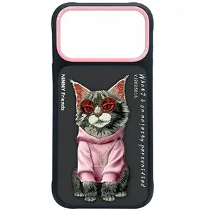 Чехол Nimmy Cool Cat для iPhone 17 Pro — чёрный защитный кейс